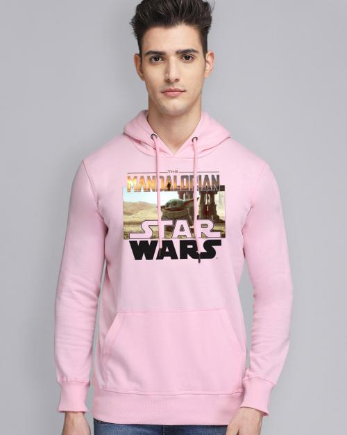 Free Authority The Mandalorian Printed Peach Hoodie For Men