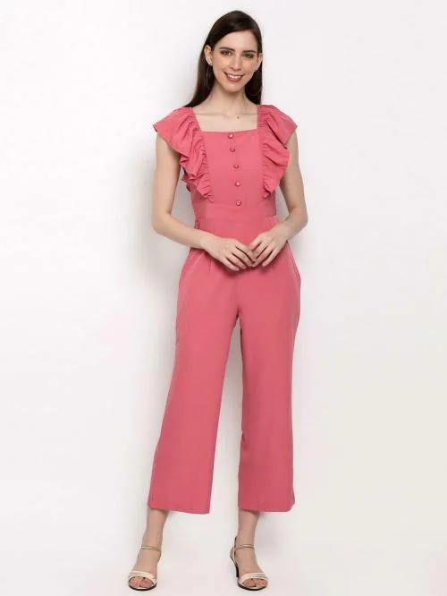Slenor Women Pink Solid Jumpsuit