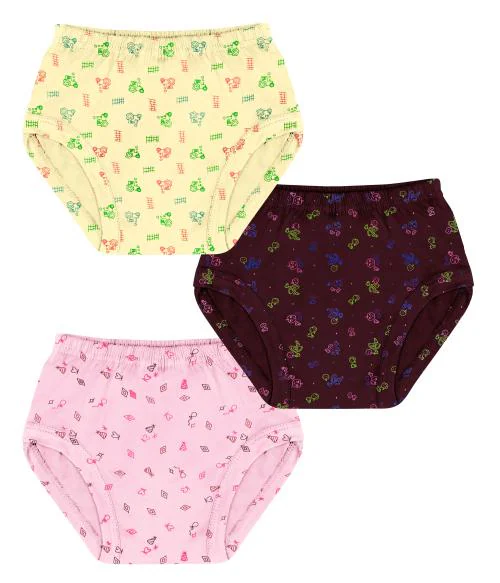 Pine Kids Multicolor Regular Cotton Panties for Girls & Boys (Pack of 3)