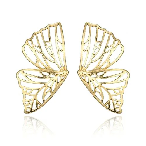 Young & Forever Gold Plated Butterfly Stud Earrings For Women