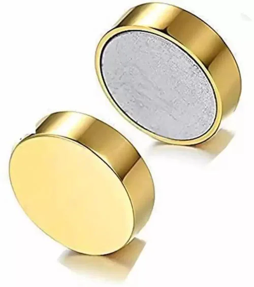 IGA COLLECTION Round Barbell Magnetic (Non Piercing) Stud Bali for Men/Boys/Girls/Women/Unisex Metal Stud Earring