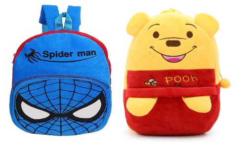Kiddiewink Soft Plush Cartoon School Backpack Bag For Kids (2 to 6 Years) Pack of 2