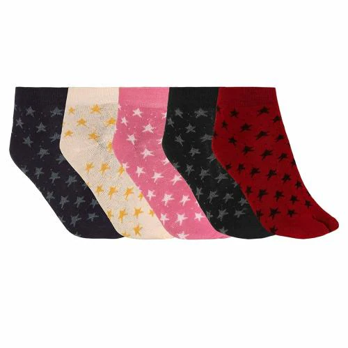 SIDEWOK Ankle Length Cotton Thumb Socks For Women/Girls-Combo Free Size(SCS-WS-08-P-05)