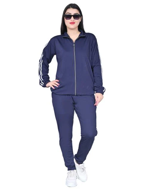Soften Woman Navy Blue Tracksuit/Nightdress/Nightsuit/Yogawear/Activewear (Navy, XXL)
