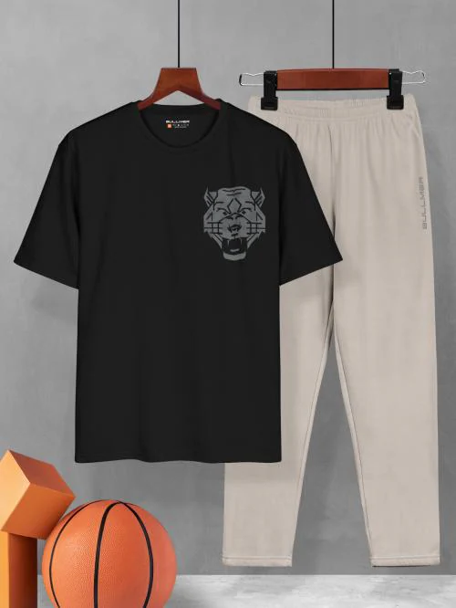 BULLMER Trendy Clothing Set with Oversized T-Shirt & Pants Co-ords for Men.