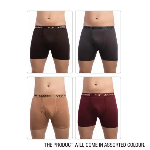 VIP Leader Men's Assorted Cotton Super Pack of 4 Trunk
