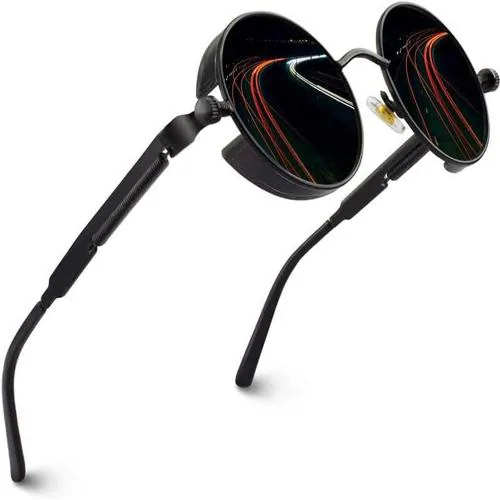 Rich Club UV Protection, Gradient Round Sunglasses For Men and Women | Black Colour | Size M