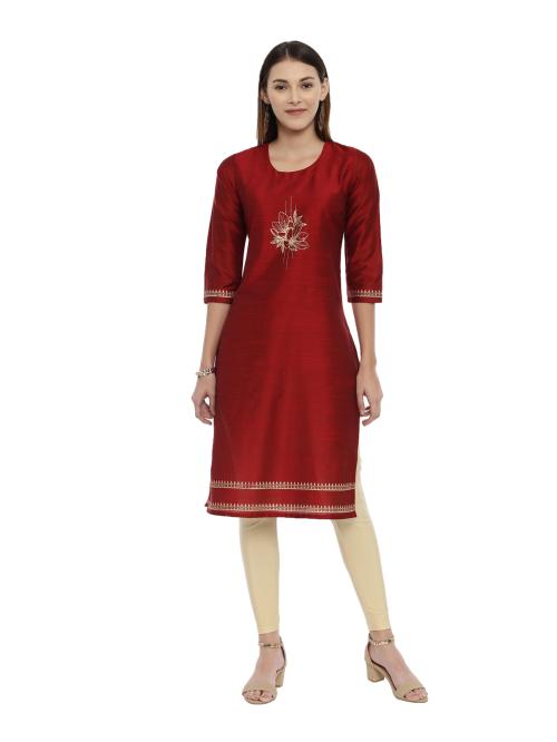 Buy RnP Red Cotton Silk Kurti Online at Best Prices in India JioMart.