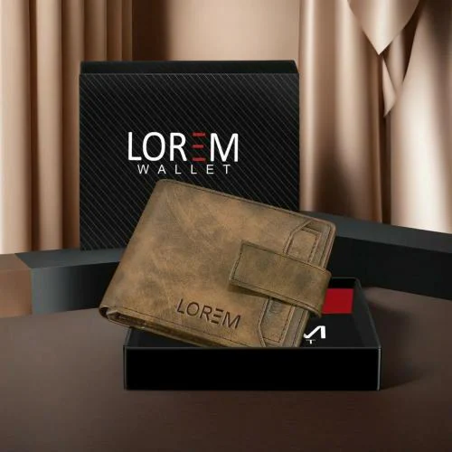 LOREM Brown Removable 7 ATM Card Slot Bi-Fold Faux Leather Wallet For Men WL23