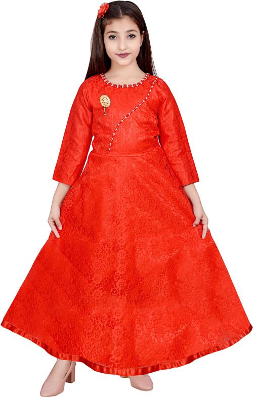 Roshni Garments Girls GAJRI Net Gown Dress (8 - 9 Years)