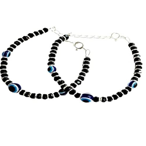 Buy Darshraj 925 Sterling Silver Baby Nazariya Bracelet with Three Evil Eye Beads for Baby Girls
