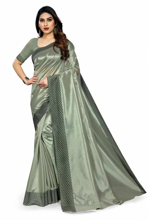 Saree Exotica Art Silk Plain Saree with Zari Border Grey Color Saree For women|Saree|Saree for dailywear|Dailywearsaree|sarees|Saree|