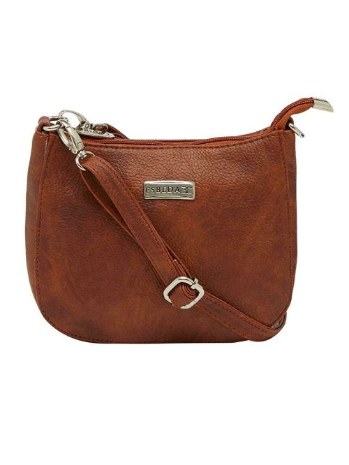 ESBEDA Tan Color Solid Pu Synthetic Material Slingbag For Women (MZ080617)