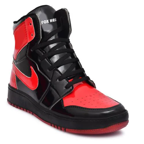 Fox Heaven Stylish Latest Casual Sneakers Shoe ,Breathable, Flexible And Comfortable High Tops Sneakers For Men _ Red _ 09UK