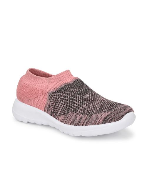 El Paso Women'S Pink Knitted Upper Running Sports Shoes