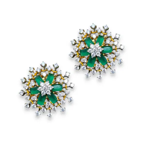 Tied Roots Round CZ Diamond Stud Earrings for Girls & Women - KD-CZER-02-500-C-GR1