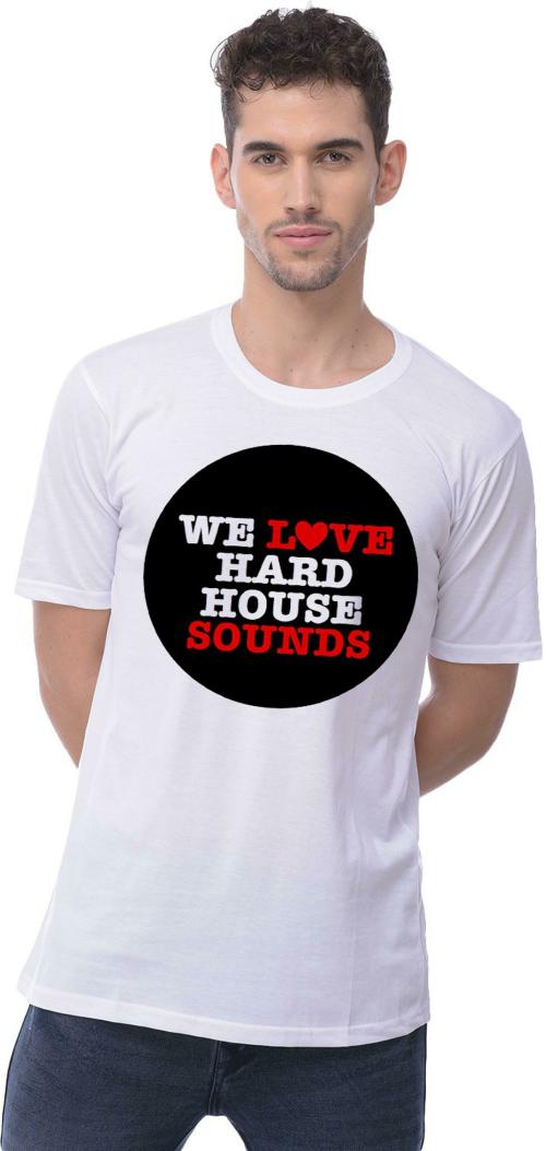Harshys Men We Love hard House Sounds Printed Polyester Tshirt