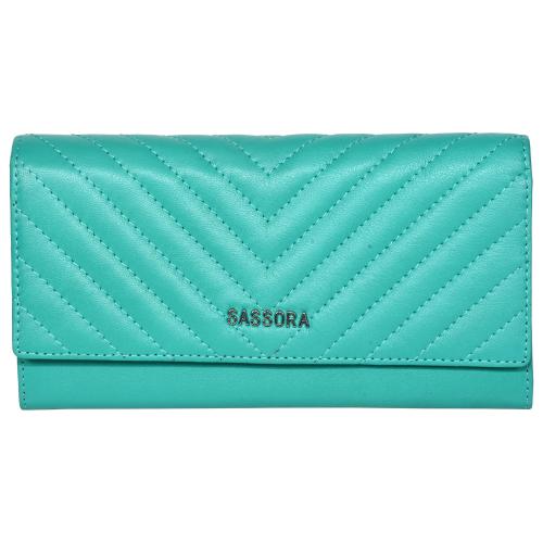 Buy Sassora Genuine Leather Medium TRQS RFID Protected Women Purse Online at Best Prices in