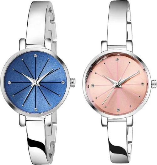 Buy Maan International Analog Wrist Watch Multicolor Dial Silver Strap ...