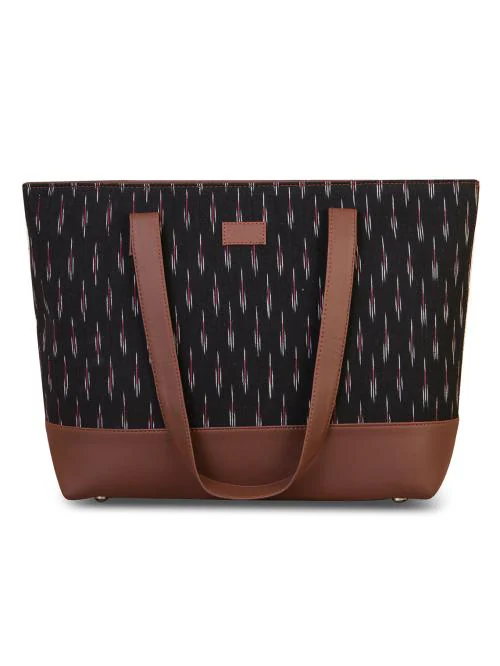 Printed Black Shoulder Tote Bag