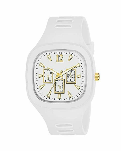 XTIME Analog White Dial White Strap Watch for Men & Boys