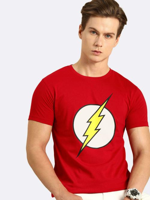 Bewakoof Men Classic Flash logo (FL) Printed Half Sleeve Round Neck T-Shirt
