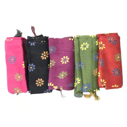 IGNOTO (Pack of 5) Elegant Fancy Women Dupattas || Faux Cotton Chiffon Casual Dupattas for Women's & Girls || Color & Pattern:- Assorted