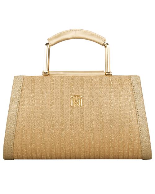 INIT Elena Golden Shiny Glittering Ladies Clutch Wallet Party Clutches Wedding Purses