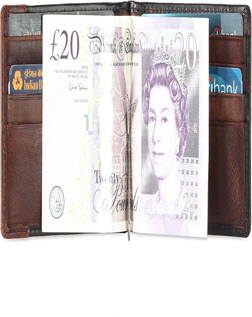 HIDE & SLEEK 8 Card Holder (Set of 1, Brown)