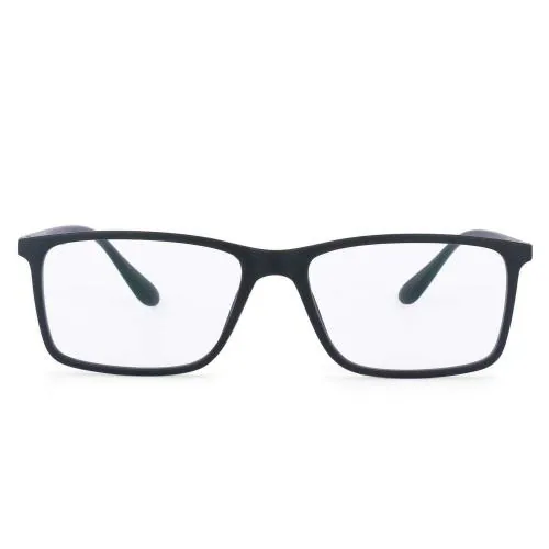 Intellilens Square Blue Cut Zero Power, Anti Glare & Blue Light Filter Glasses Black For Unisex