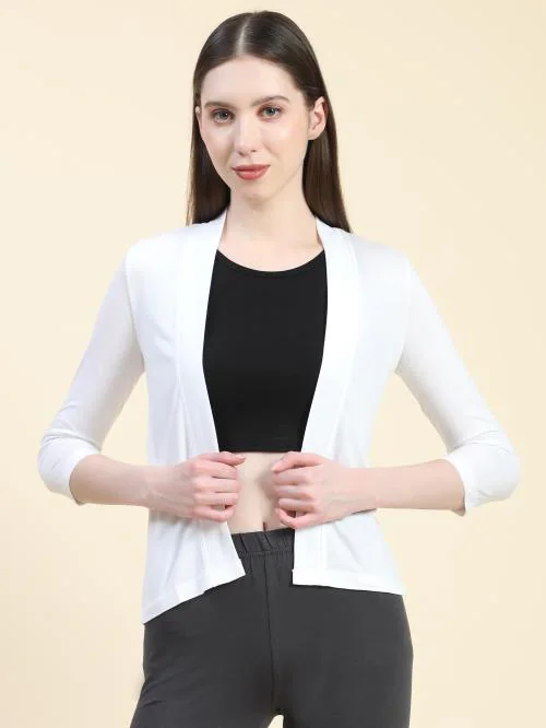 Outflits Ladies Shrug (White,XXL)