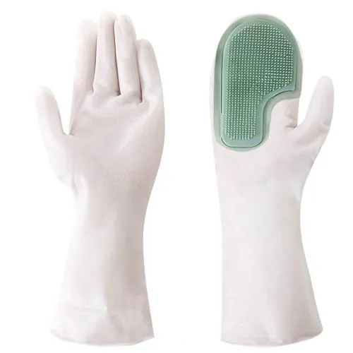 Kuber Industries Green Polyvinyl Chloride Gloves For Kitchen Cleaning, Pet Grooming And Gardening