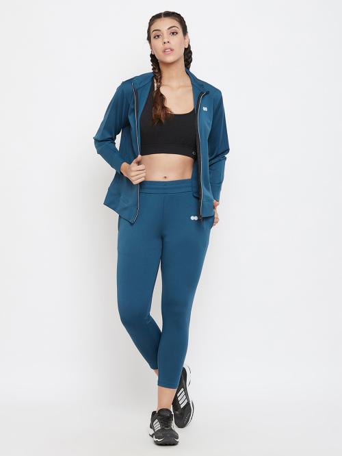 Clovia Women's Activewear Jacket in Teal