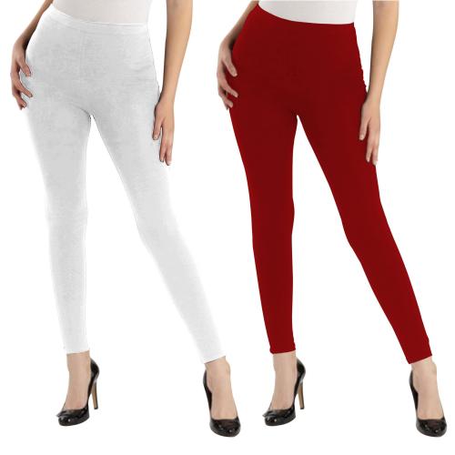 Oasis Cotton Ultra Soft, Stretchable, Comfortable, Wringle free, Casual Solid Ankle Fit leggings - 2 piece pack