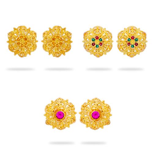 arch fashion traditional gold platted 3 Pair Stud Earring CMB1792,1793,1794