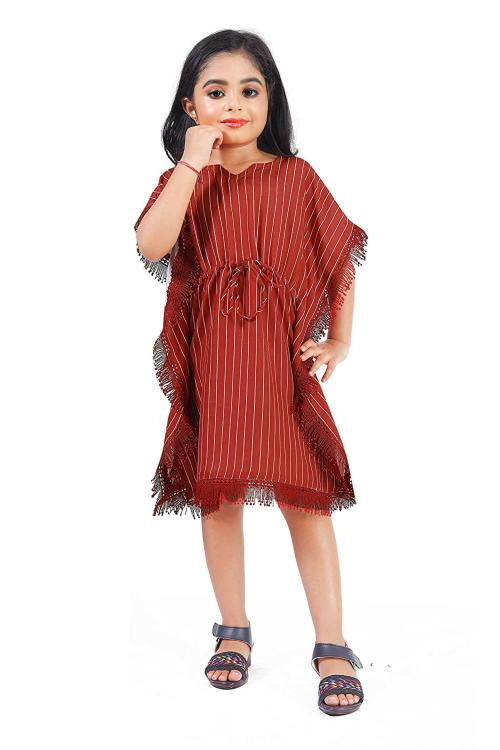 Noyyal Kids Cottonsilk Kaftan Dresses For Girls, 9 Years-10 Years
