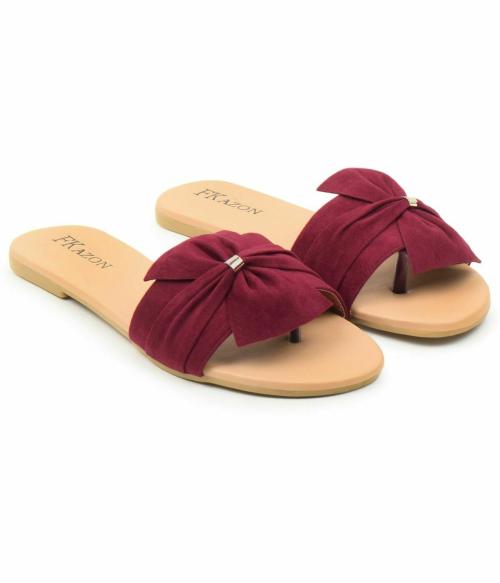 FK AZON Red Flats for Women