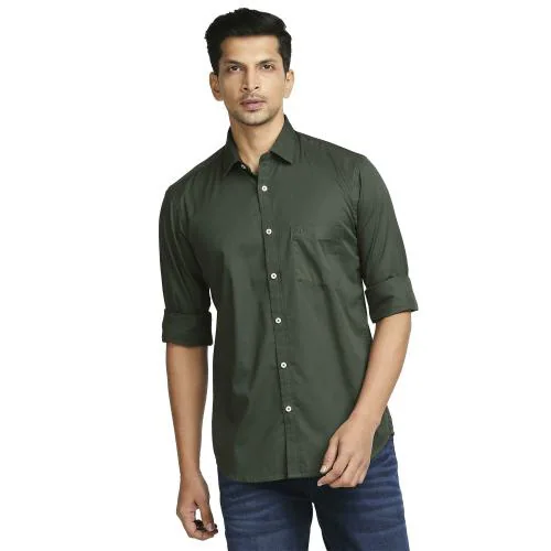 Buy COLORPLUS Men Dark Green Formal Shirt Online at Best Prices in ...