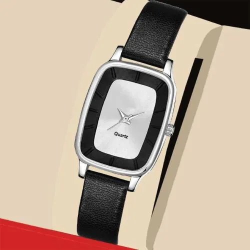 ILOZ New Latest Collection Black square Dial Leather belt watch For Women Girls Analog Watch - For Women