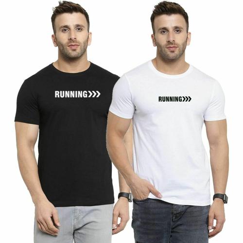 Tik Tok WEARS Printed Men Round Neck White, Black T-Shirt ()