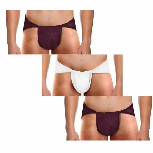 Bhondubagus Men Cotton Gym Free Size Langot Assorted Colors Pack Of 3
