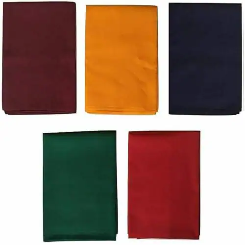 Garmend Unstiched Cotton Fabric for Blouses 1meter Cloth Combo Pack of 5 (White meroon Green Blue mejanta)