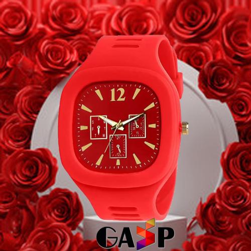 GASP Analog Red Dial Red Strap Watch For Men And Women