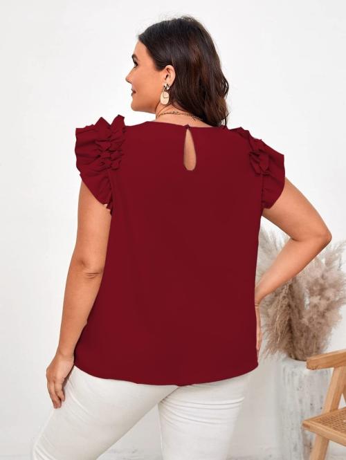 Stylistico Stylish And Comfortable Fancy Imported Fabric Tops For Women Red M