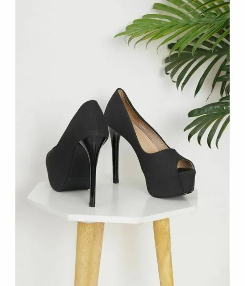 Shuz Touch Black Pencil Heels for Women