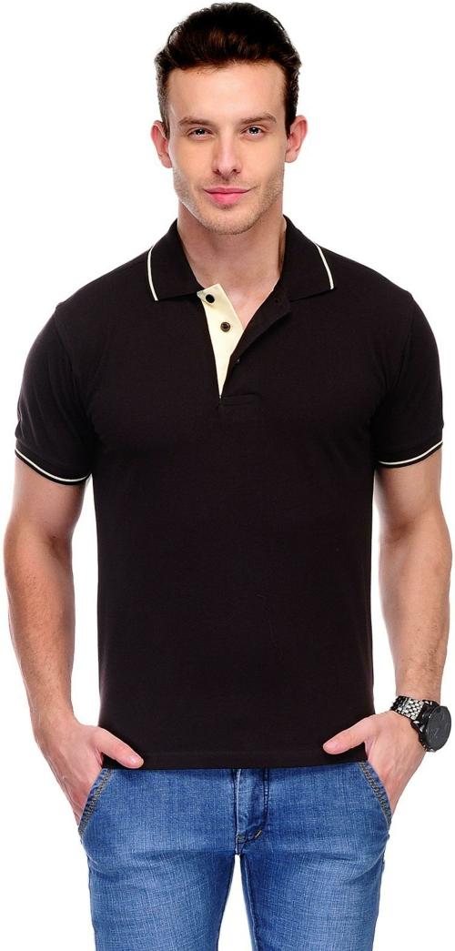 SCOTT INTERNATIONAL Men Coffee Brown Regular Fit Polo T-shirt