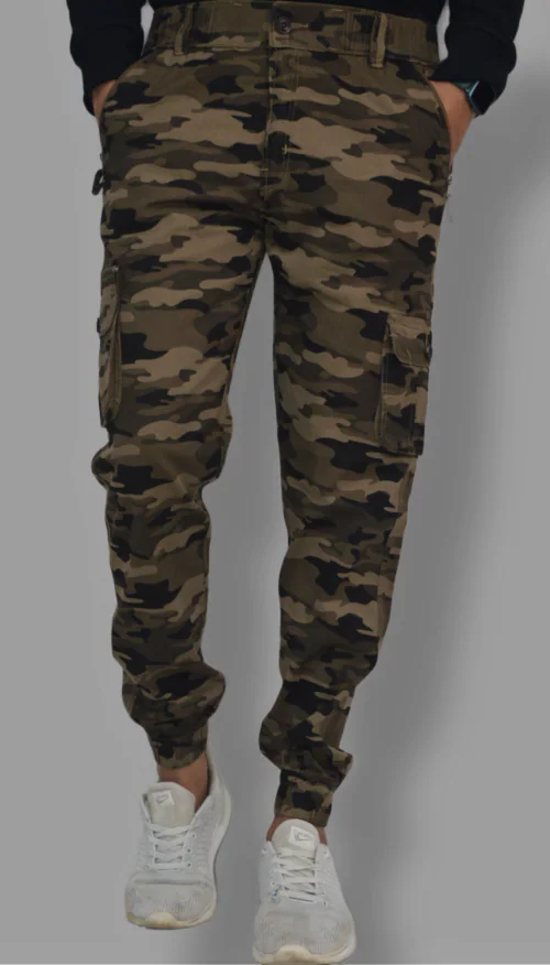 STCCLASSIC Men's Stylish Army Printed Cotton Dry Fit Jogger Lower Track Pants for Gym, Running, Athletic, Casual Wear for Men