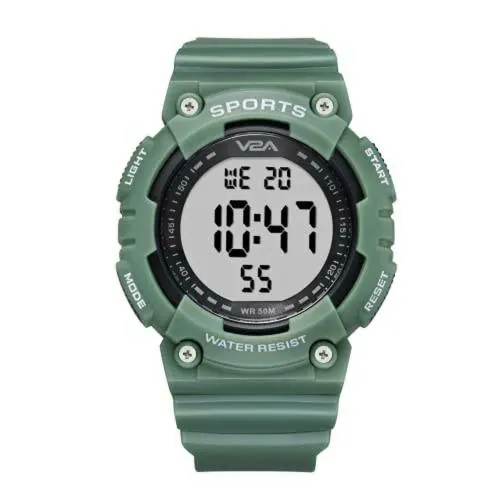 Buy V2A Digital 5ATM Waterproof Military Green Sports Watch for Men and