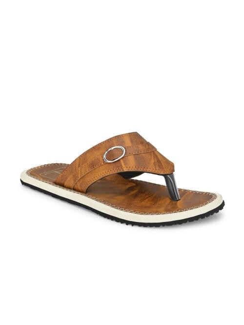 Derby Kicks Synthetic Leather Men's Tan Slippers