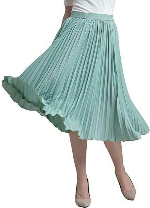 Buy PHKMALL Women Flared Light Green Skirt Online at Best Prices in